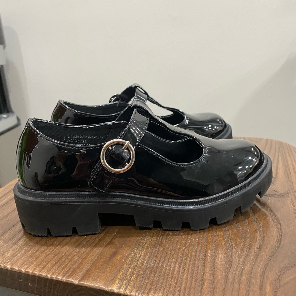 Sincerely Jules Glossy Black Kids Mary Jane Shoes